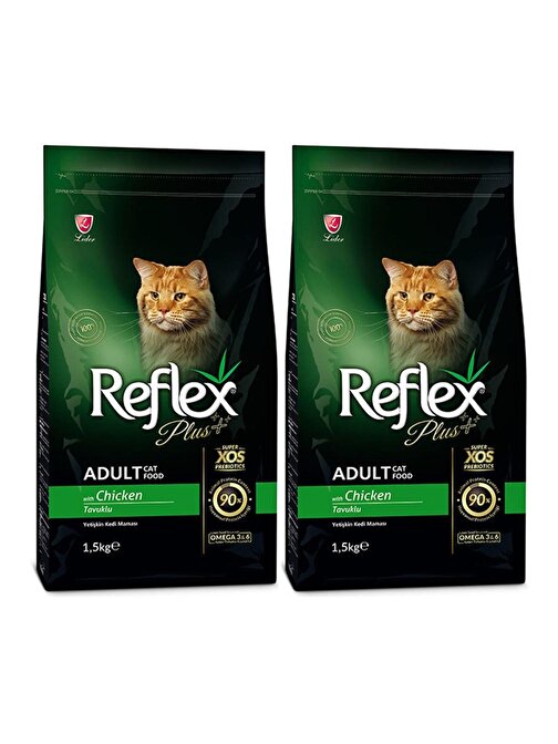 Reflex Plus Tavuklu Yetişkin Kedi Maması 1,5 Kg 2'Li Set