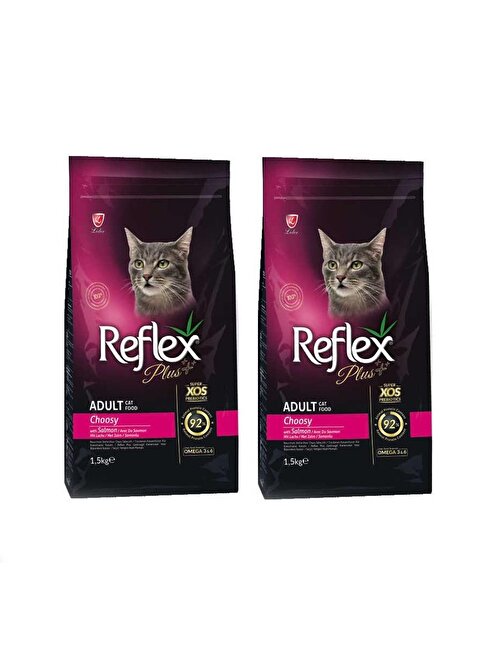 Reflex Plus Choosy Somonlu Kuru Kedi Maması 1,5 Kg 2'Li Set