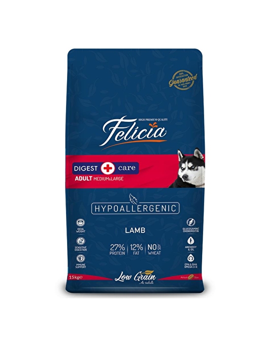 Felicia Az Tahıllı Kuzulu Hypoallergenic Yetişkin Köpek Maması 15 Kg