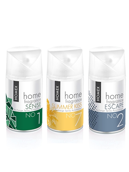 Homex Oda Kokusu Sprey Sense & Summer Kiss & Escape 3x260 ml Makine Yedek