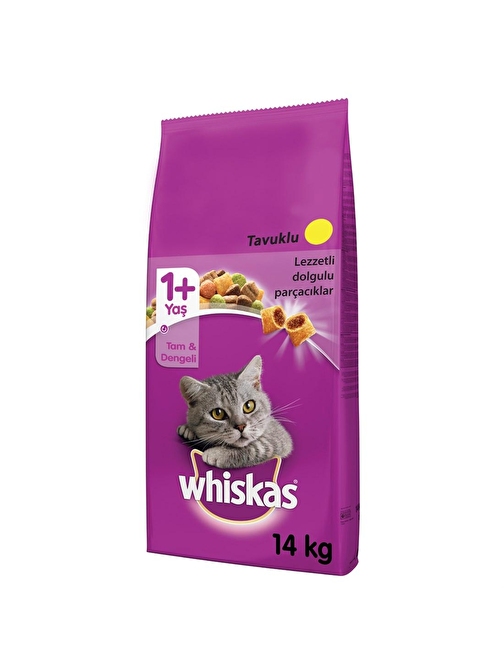 Whiskas Tavuklu Sebzeli Yetişkin Kuru Kedi Maması 14 Kg