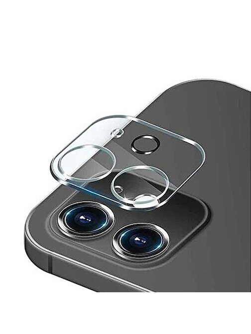 Coverzone Apple iPhone 13 Mini Temperli Kamera Lens Koruyucu Şeffaf