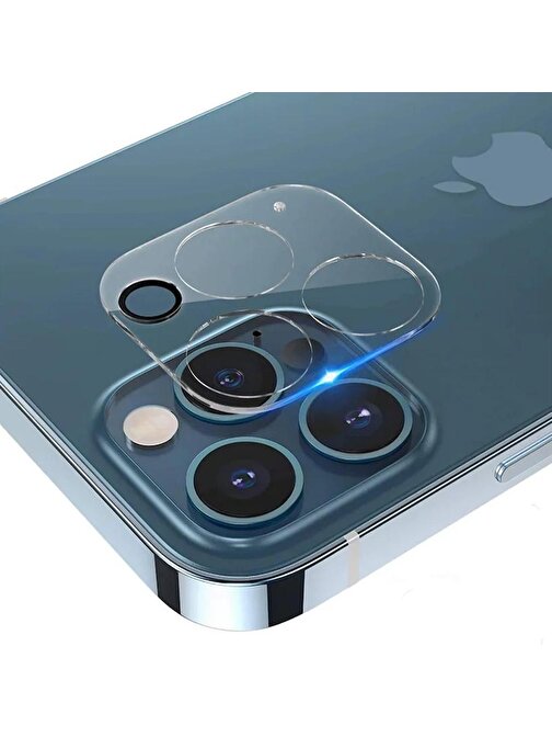 Coverzone Cl-12 Apple iPhone 13 Pro Max Temperli Kamera Lens Koruyucu Şeffaf