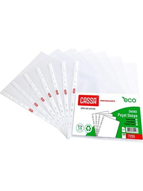 Cassa Poşet Dosya Eco 30 Mikron 100'lü 5 Paket