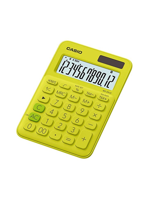 Casio Ms-20UC-YG 12 Haneli Orta Boy Masa Tipi Hesap Makinesi Renkli