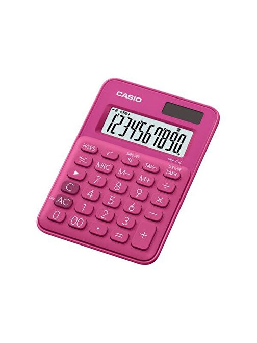 Casio Ms-7Uc-Rd Renkli Masa Tipi 10 Hane Hesap Makinası