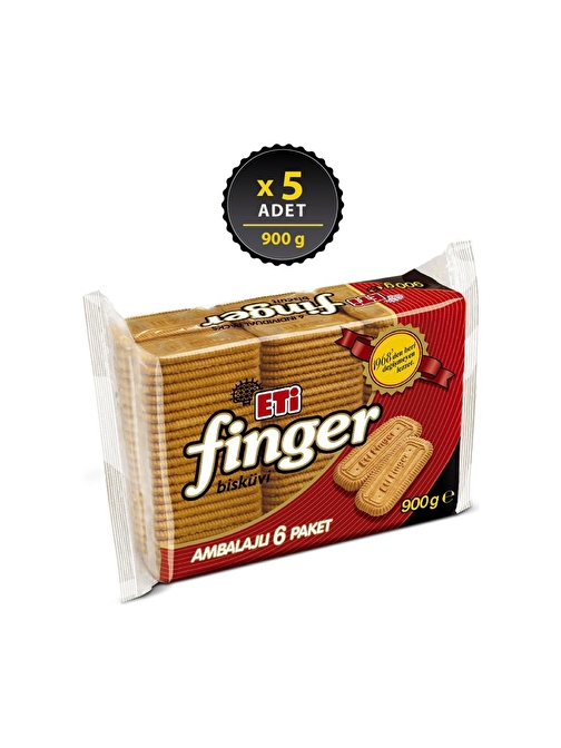 Eti Finger Bisküvi 6'lı 900 gr x 5 Adet