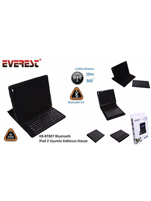 Everest KB-BT807 Bluetooth iPad 2 Uyumlu Q Multimedia Kablosuz klavye