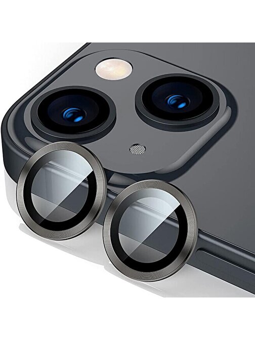 Gpack Apple iPhone 13 Tam Kaplamalı Metal Kamera Lens Koruyucu Antrasit
