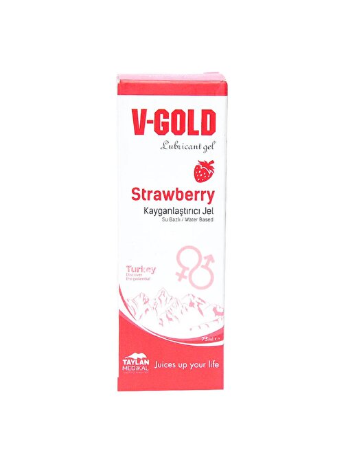 V-Gold Çilekli Su Bazlı Kayganlaştırıcı Jel 75 ml