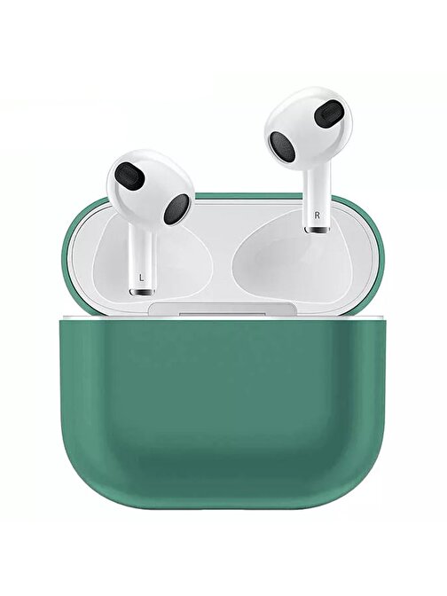 Coverzone Airpods 3 Kulaklık Koruyucu Mdl04 İnce Silikon Slim Kapak Kılıf Koyu Yeşil