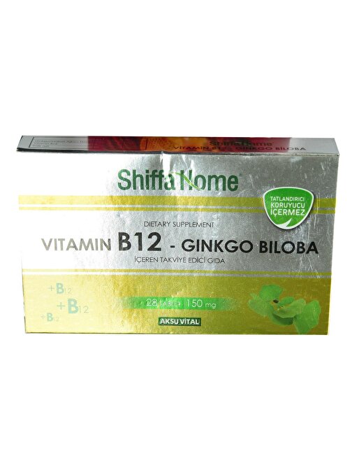 Aksuvital Shiffa Home Vitamin B12-Ginkgo Biloba 28 Tablet 150 Mg