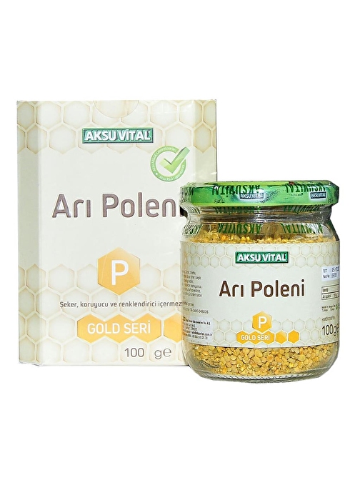 Aksuvital Saf Doğal Arı Poleni 100 Gr Cam Şişe