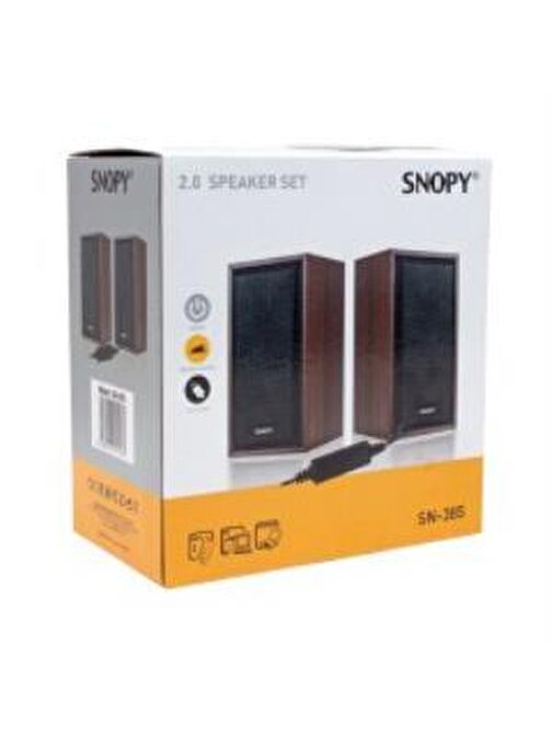 Snopy SN-385 Kablolu 2.0 5V 80Db Usb Masaüstü Hoparlör Ahşap