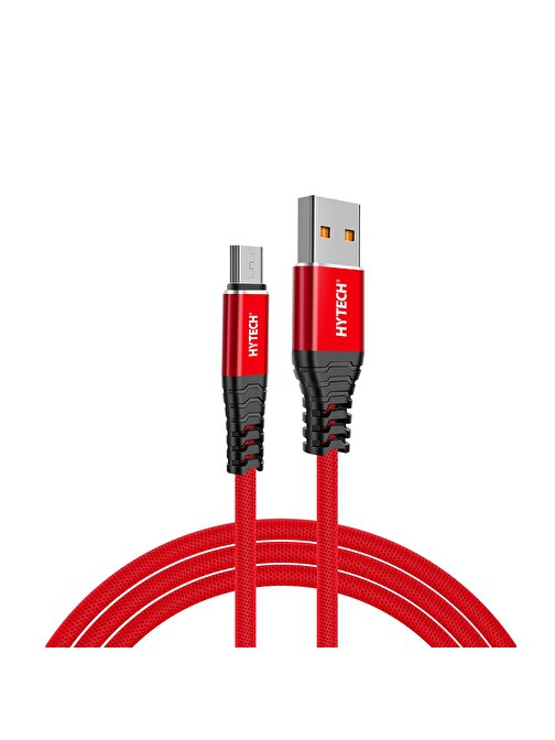 Hytech Universal HY-X210 3A Micro USB Hızlı Şarj Data Kablosu 1 m Kırmızı