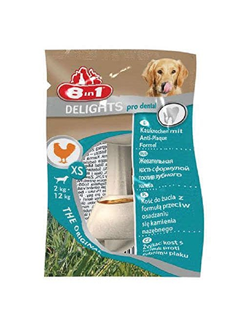 8İn1 Delights Dental Bones Köpek Ağız Bakım Burgu Kemiği xs 12 gr