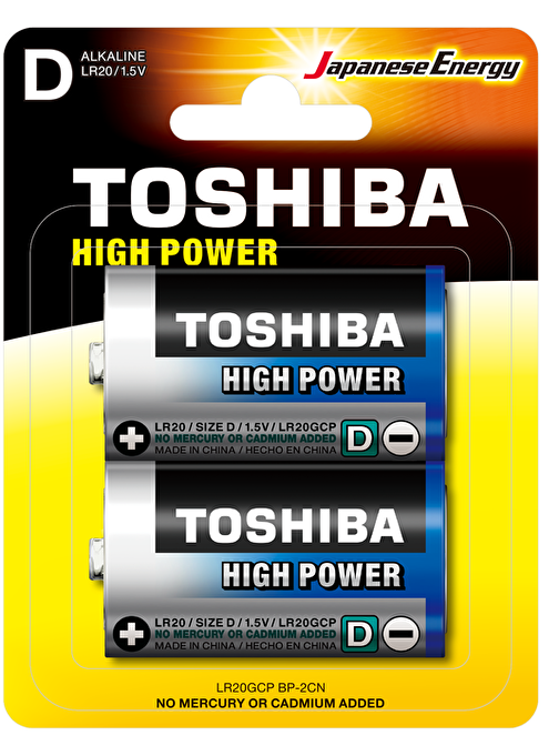 Toshiba Lr20 High Power Büyük Pil 2'li