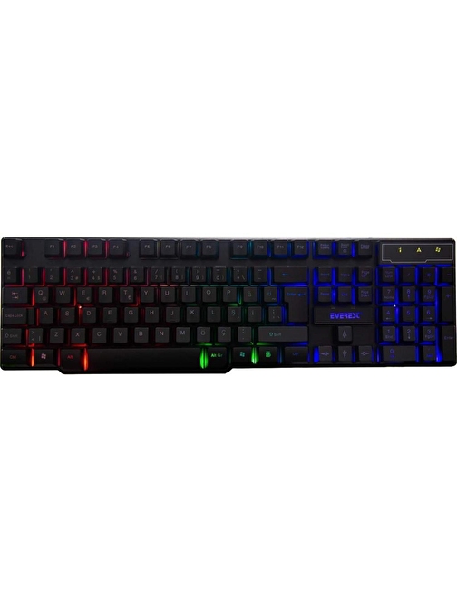 EVEREST KB-188 Borealis Türkçe Q Kablolu Siyah Gaming Klavye