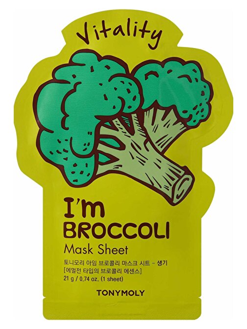 Tonymoly Normal Cilt Canlandırıcı Brokoli Cilt Bakımı Yüz Maskesi21 gr