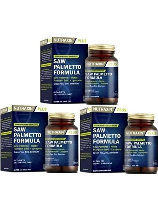 NUTRAXİN PLUS SAW PALMETTO FORMULA 60 TABLET x 3 ADET