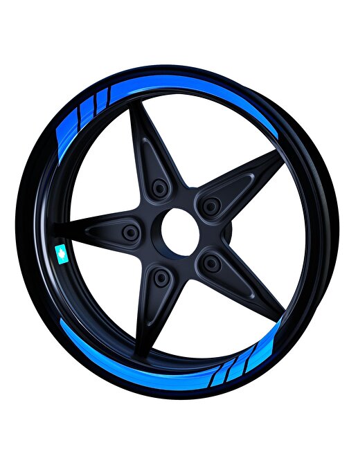 Çınar Extreme Moto GP Azur Mavi İç Jant Şeridi Sticker Çınar Extreme