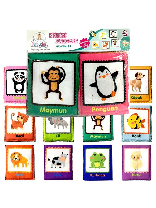 Birlik Oyuncak Babycim Eğitici Hayvanlar Soft Kartları 6 Parçalı 0 - 24 Ay