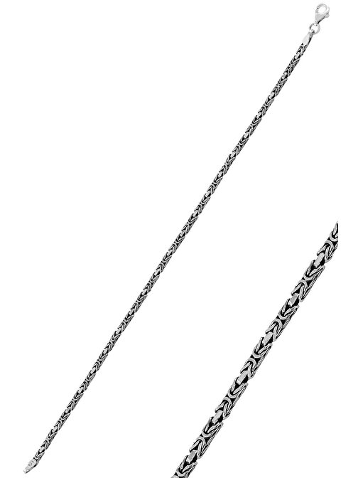 Gümüş kare model erkek kral zincir bileklik SGTL11322BİLEKLİK