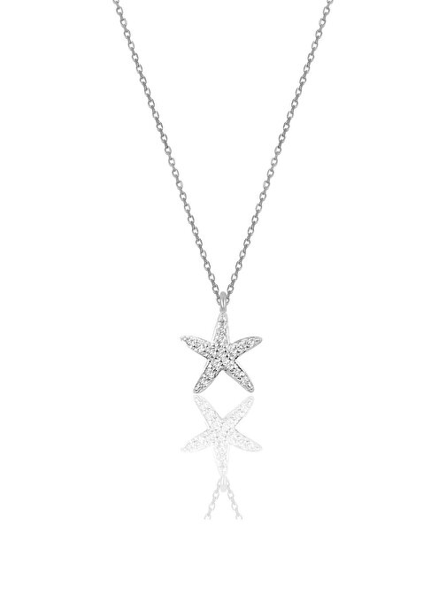 Gümüş rodyumlu zirkon taşlı deniz yıldızı üçlü set SGTL11440RODAJ