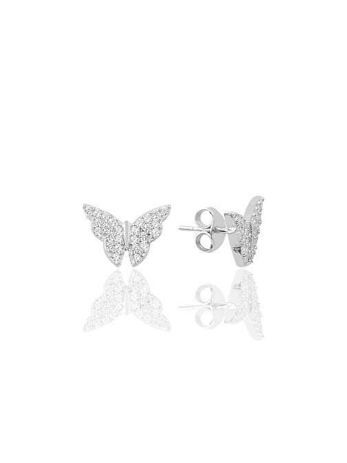 Gümüş zirkon taşlı kelebek modeli küpe SGTL9731