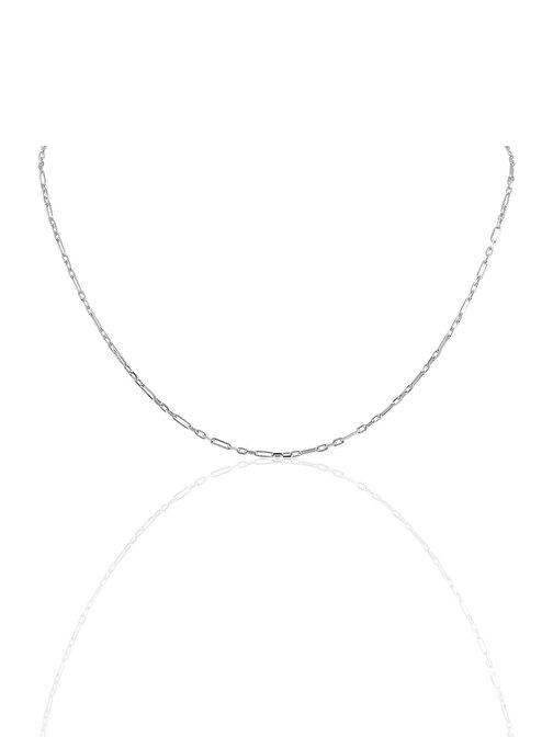 Gümüş 60 cm  aralıklı figaro zincir SGTL10101RODAJ SGTL10101RODAJ