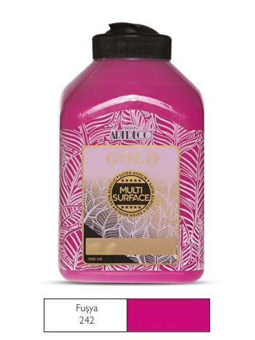 Artdeco Gold Multi Surface Su Bazlı Akrilik Boya 500 Ml Şişe 1 Adet 242 Fuşya