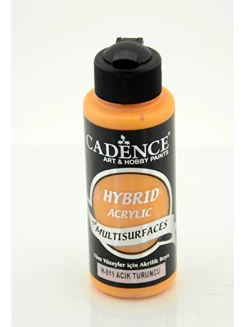 Cadence Hybrid Multisurface Su Bazlı Akrilik Boya 120 Ml Şişe 1 Adet H-011 Açık Turuncu