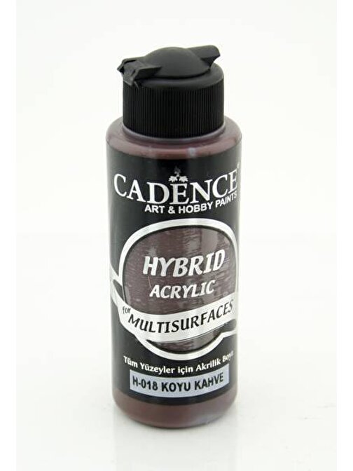 Cadence Hybrid Multisurface Su Bazlı Akrilik Boya 120 Ml Şişe 1 Adet H-018 Koyu Kahve