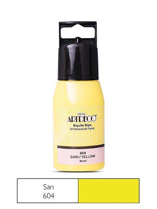 Artdeco Su Bazlı Boyutlu Boya 60 Ml Şişe 1 Adet 604 Sarı