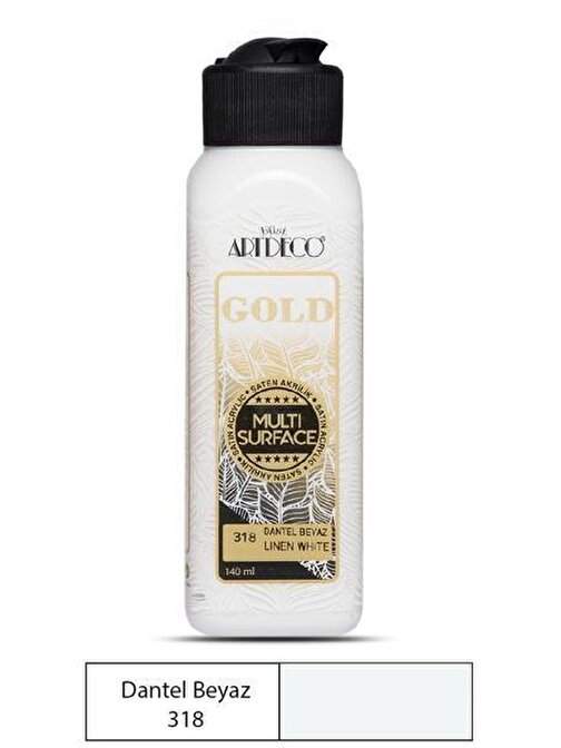 Artdeco Gold Multi Surface Su Bazlı Akrilik Boya 140 Ml Şişe 1 Adet 318 Dantel Beyaz