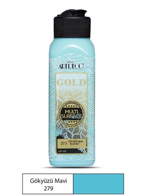 Artdeco Gold Multi Surface Su Bazlı Akrilik Boya 140 Ml Şişe 1 Adet 279 Gökyüzü Mavi