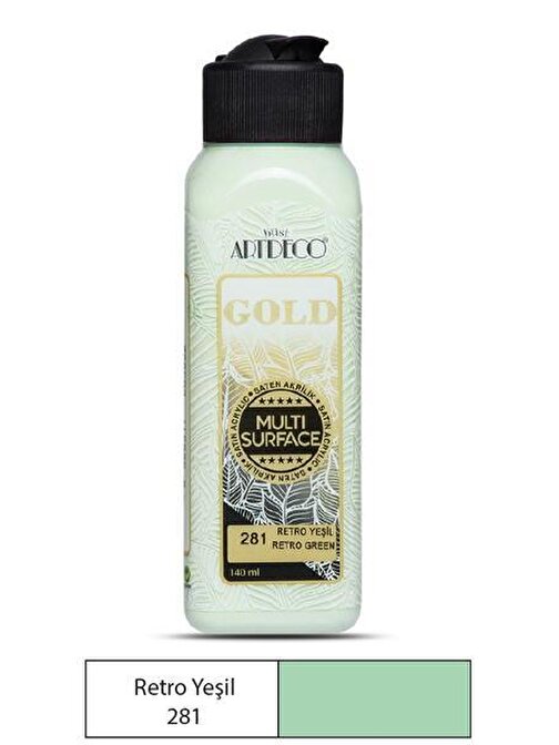 Artdeco Gold Multi Surface Su Bazlı Akrilik Boya 140 Ml Şişe 1 Adet 281 Retro Yeşil