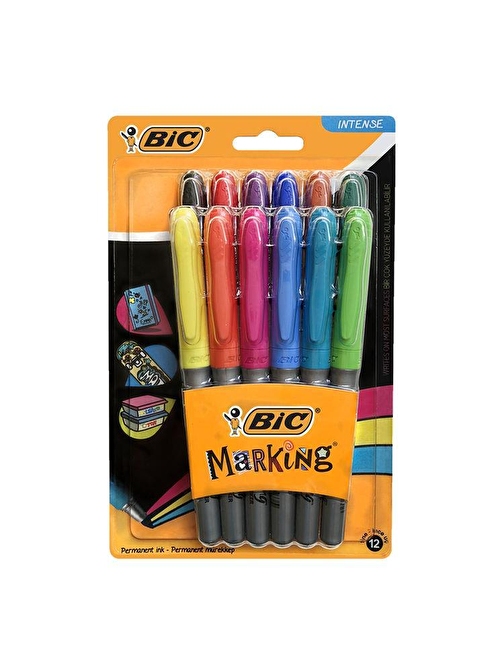 Bic Marking Color Permanent Marker Kalem 12 Renk Blister