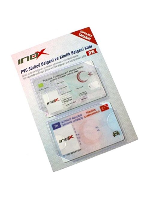 Inox PVC Sürücü Belgesi + Kimlik Belgesi Kabı 2 Adet