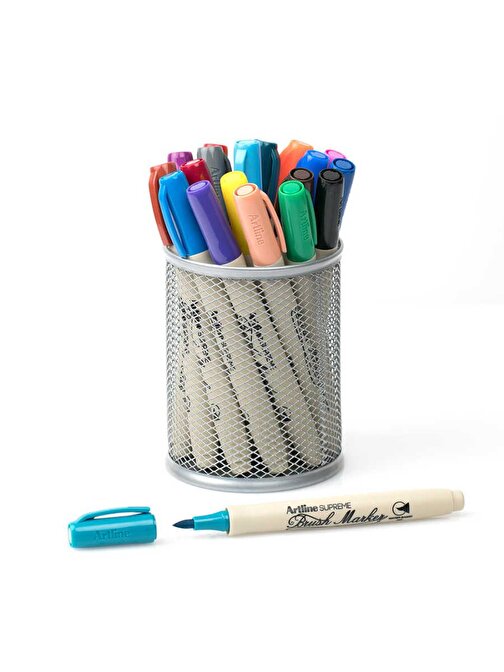 Artline Supreme Brush Marker Fırça Uçlu Kalem 20 Renk Kalemlik Hediyeli Set