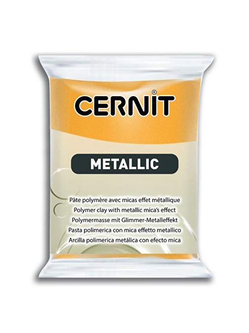 Cernit Metallic Polimer Kil 050 Gold Set Yenilebilir Kil 56 gr Şeffaf