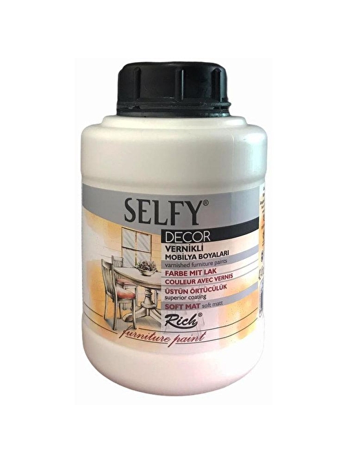 Rich Selfy Decor Vernikli Boya 1250 Ml Şişe 1 Adet Beyaz