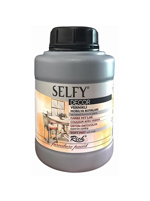 Rich Selfy Decor Vernikli Boya 1250 Ml Şişe 1 Adet Antrasit