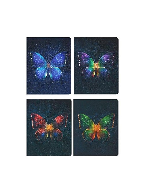 Keskin Color Bind-Note Butterfly Defter 13X16 Cm 80 Yaprak Çizgili