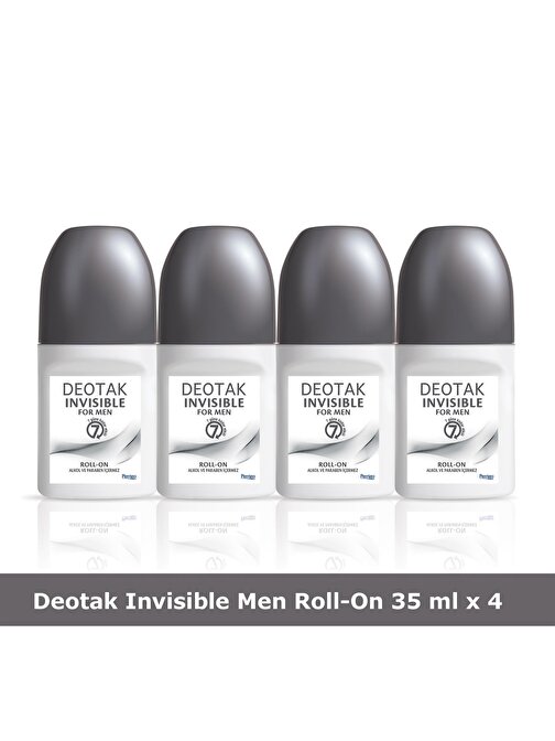 Deotak Invısıble For Men Roll-On Deodorant 35 ml x 4 Adet