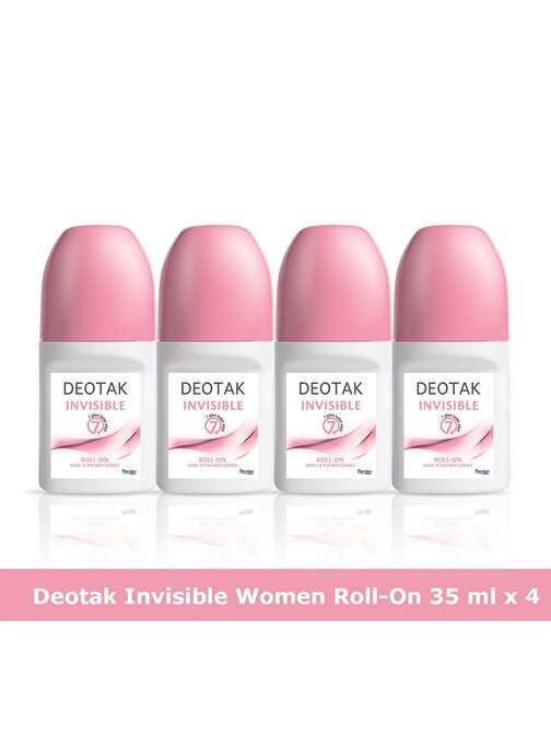 Deotak Invisible Roll-On Deodorant 35 ml x 4 Adet