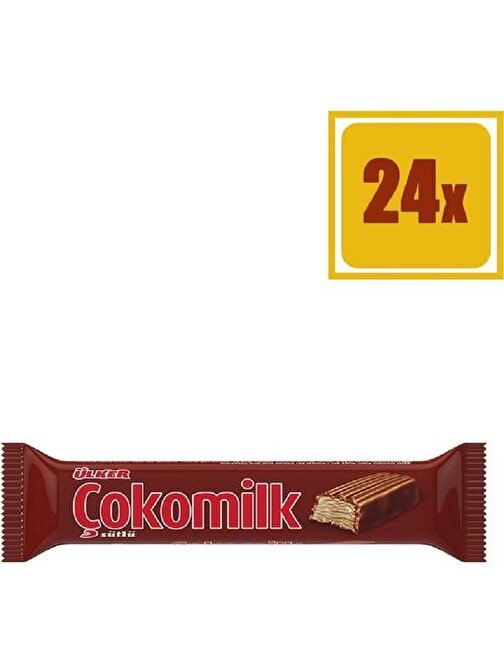Ülker Çokomilk Sütlü Çikolata 24 gr x 24 Adet
