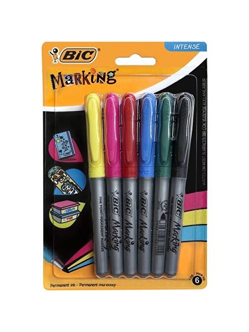 Bic Marking Color Permanent Markör Kalem Karışık 6'lı Blister