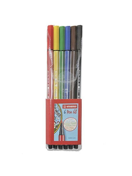 Stabilo Pen 68 6'lı Askılı Pk. Keçeli Kalem 6806/PL-77