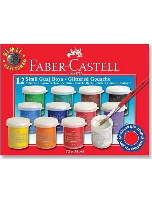 Faber Castell Şişe Guaj Boya ‎Çok Renkli 12'li